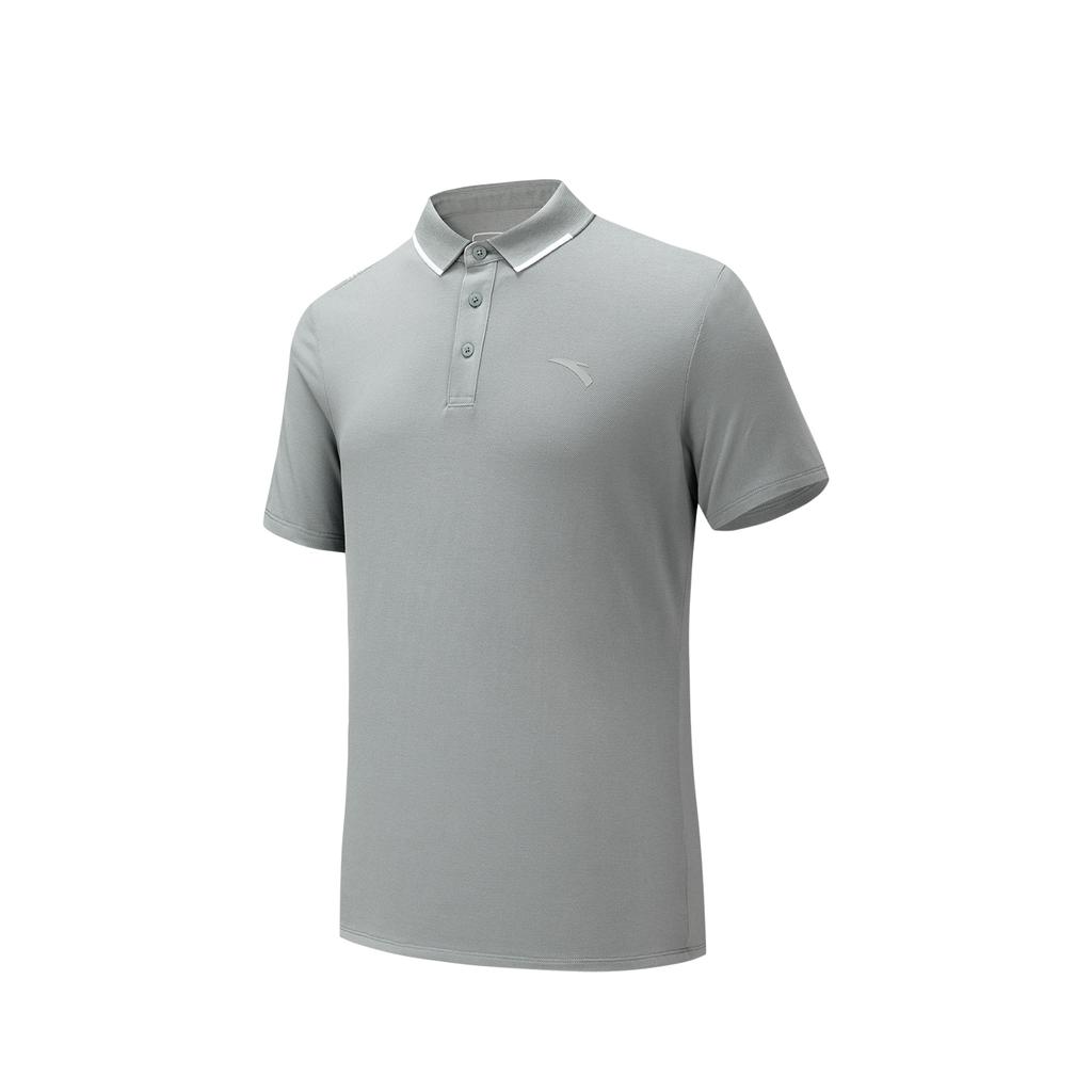 Anta Training Sports Casual Fashion Urban Commuting Skin-Friendly Comfortable Breathable Moisture-Wicking Polo Shirt Men tops Granite-Gray 952627116-3