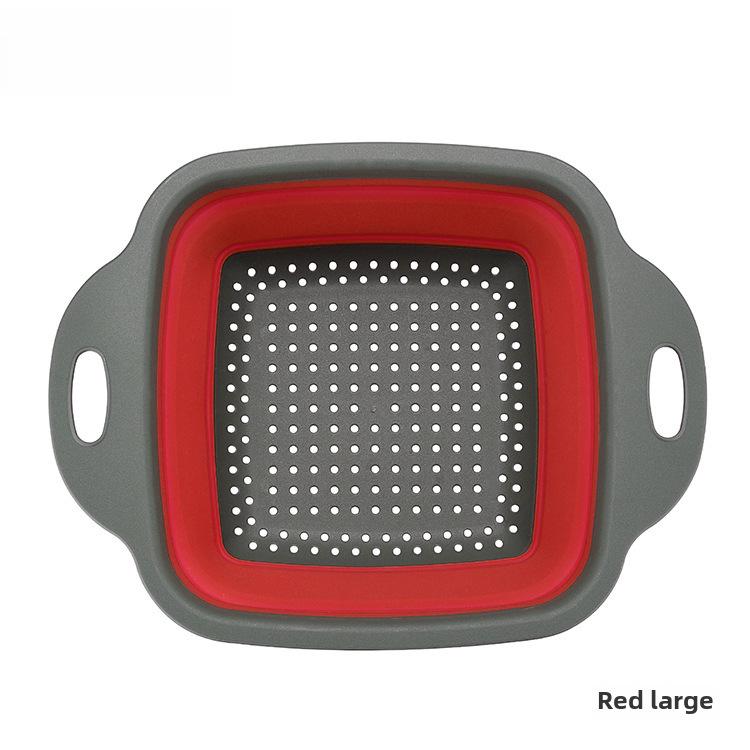 Collapsible Square Drain & Fruit Basket 2-Piece Set