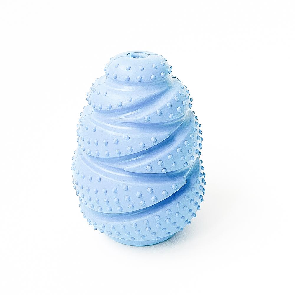 Natural Rubber Dog Chew Toy Snack Dispenser Dog Feeder Puzzle Toy Ball (Blue,S) синий