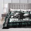 Muichiro Tokito Blue Design  Flannel Throw Blanket Anime Blanket for Sofa Couch Lightweight Bed Rug,