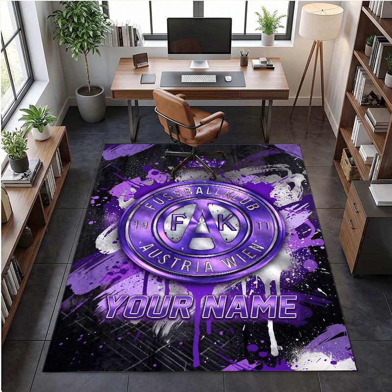 Crystal Velvet Rug Austria Wien FC Print Custom Name Text Floor Mat Home Decor