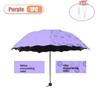 1-2PCS Portable Creative Water Flowering  Umbrella Manual  Black Coating UV Protection Sun Rain Dual Use Folding Parasol