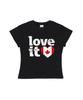 CARGOBROS FOR WOMAN Vintage Heart Canada Flag Short Sleeve Tee (Black)