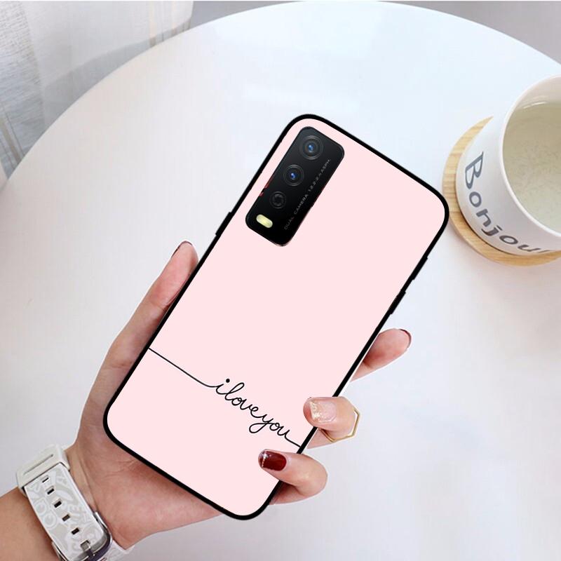 I Love You Pink Heart Phone Case for VIVO Y31 Y21 Y70 Y21S Y20 Y72 1907 Y12 Y11S Y53S Y33S Y55 Y76 Y51 Y15S Y01