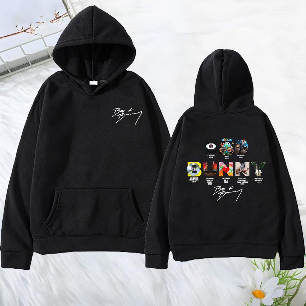 Bad Bunny Album Tour Grafik Hoodie Herren Damen Vintage Sweatshirts Langarm Fleece Mode Streetwear Kleidung