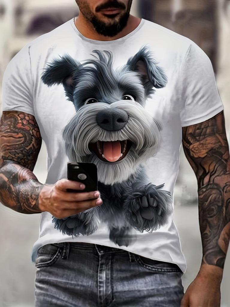 3D Digital Printing Men's T-shirt, Casual Round-neck Short-sleeved