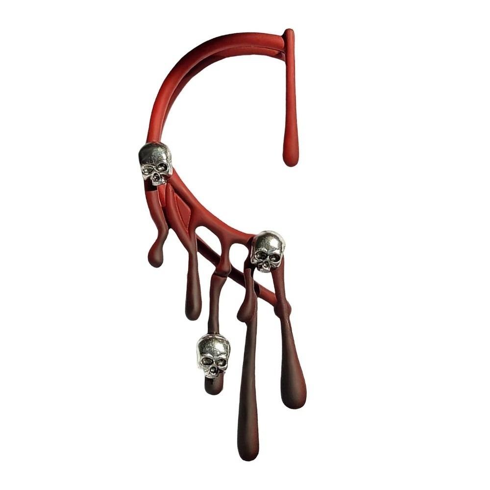 Skull Halloween Ear Clip Gothic Water Drop Ear Clip Cool Single Ear Cuff  Costume Party