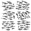 Military WWII Weapons Building Blocks Soldier Figure Toy Gatling M2 Heavy Machine Gun NSV M19 Box Rifle Bullet Chain Mortar K045
