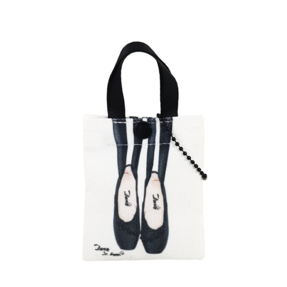 Large Capacity Ballet Shoulder Bag Canvas Mini Bag Pendant Toe Shoes Drawstring Bag Travel