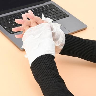 Ruffle Cuffs Decorative Sleeves for Sweater Removable False Sleeves Cuff Extension Clothing Wrist Decors Arm Decors