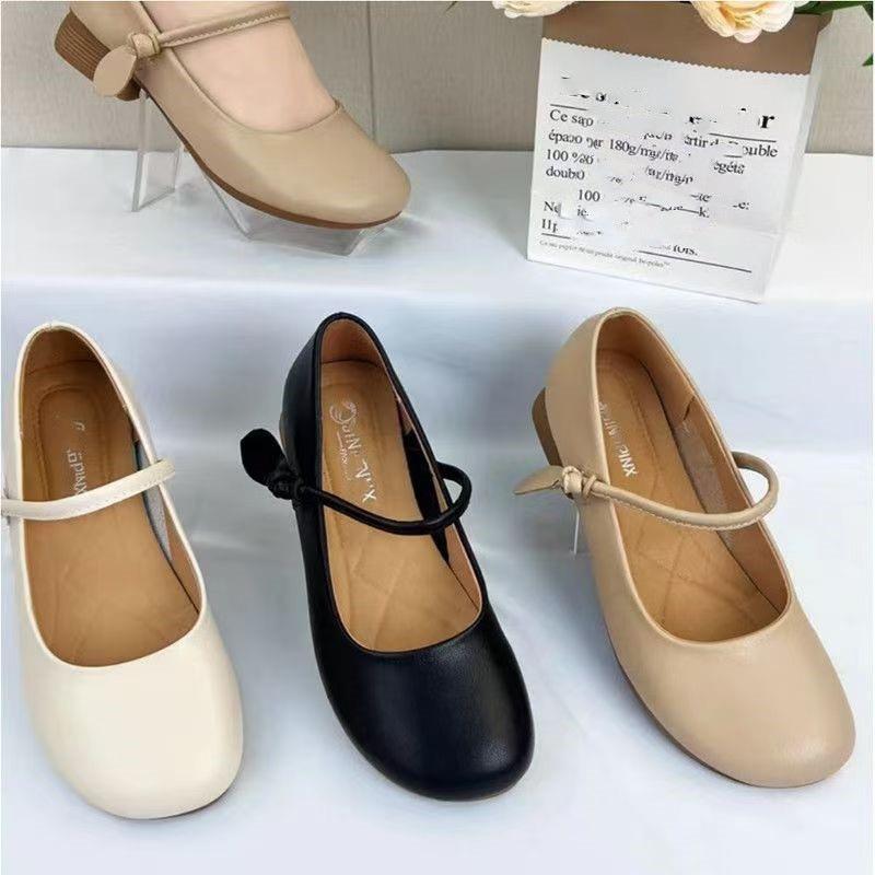 Spring and autumn soft leather soft-soled single shoes women's leather shoes 2025 new mother shoes comfortable Jane shoes shallow mouth Mary Jane shoe