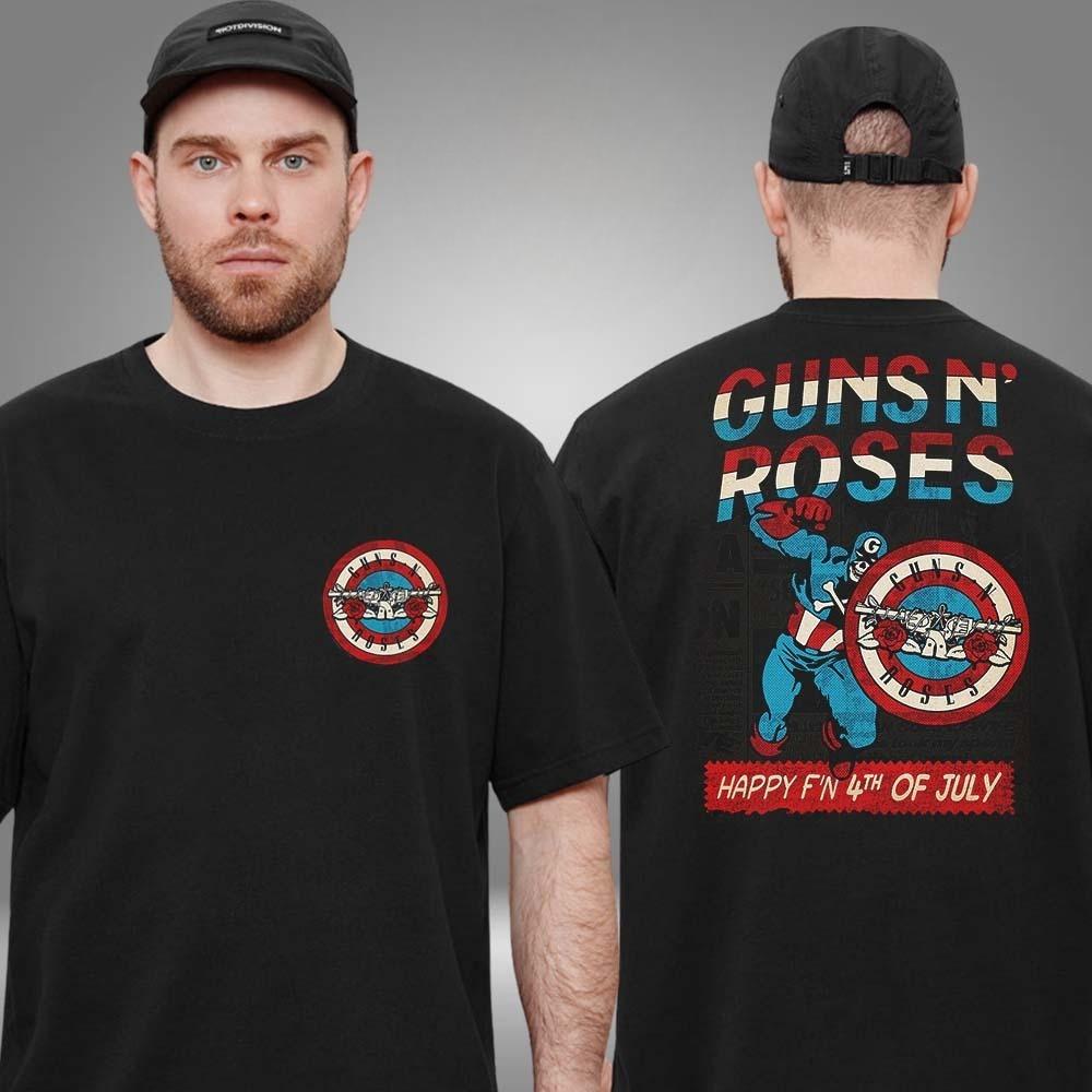 

Guns N Roses На Strawberry Arena у Стокгольмі SE 4 липня 2025 року Двостороння унісекс футболка Для чоловіків і жінок 4XL
