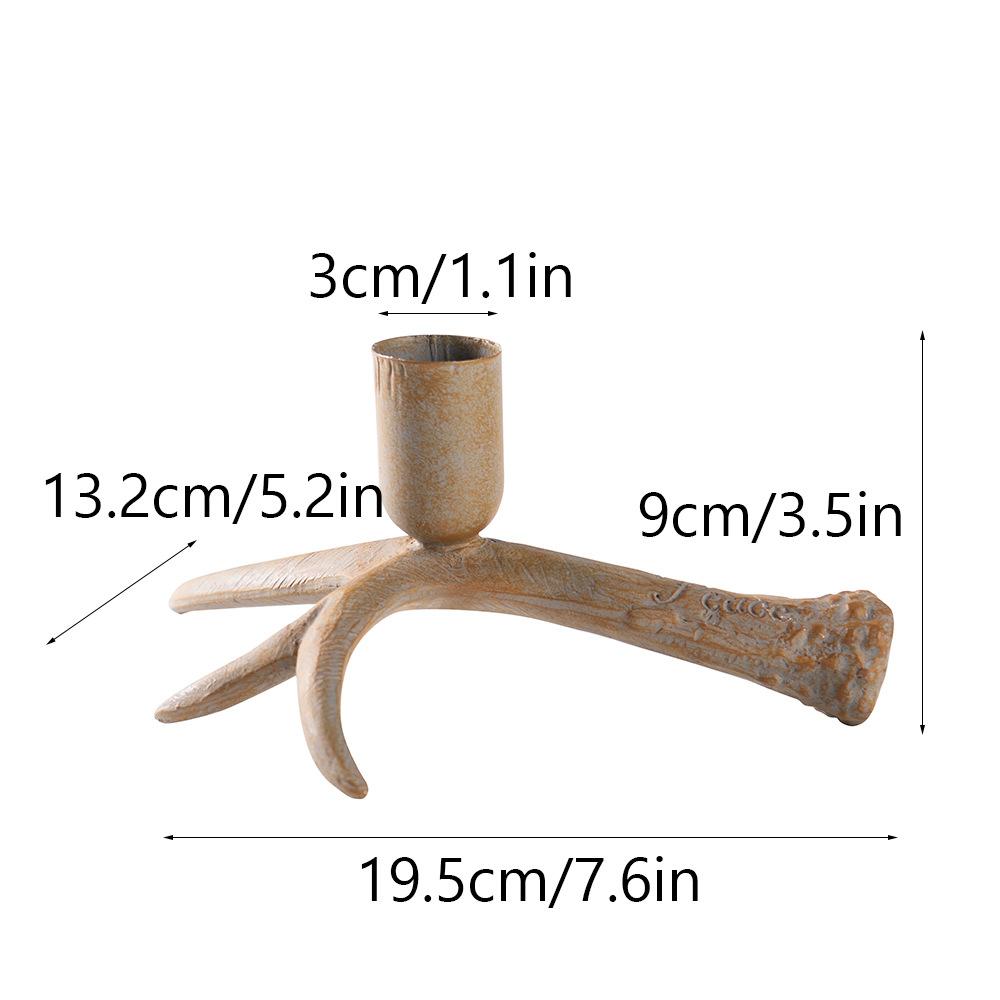 

New Product Vintage Antler Candlestick Ornaments Home Use Animals Home Use Tabletop Candlestick Decorative Resin Crafts