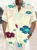 Men'S Casual Floral Print Shirt - Short-Sleeved Button Design, Bright Colors, Summer Outdoor And Casual Wear, Machine Washable