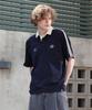 GHOST REPUBLIC Rugby Collared Short Sleeve T-Shirt Gt-372_Navy