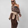 Women's Long Sleeve Shirt Retro Versatile Plaid Pocket Casual Shirt