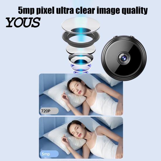 Portable Mini Camera for Indoor Security A9 Smart Home Camera, 1080P Wireless WiFi Cam with Night Small Use Vision, Two-Way Audio, Motion Detection