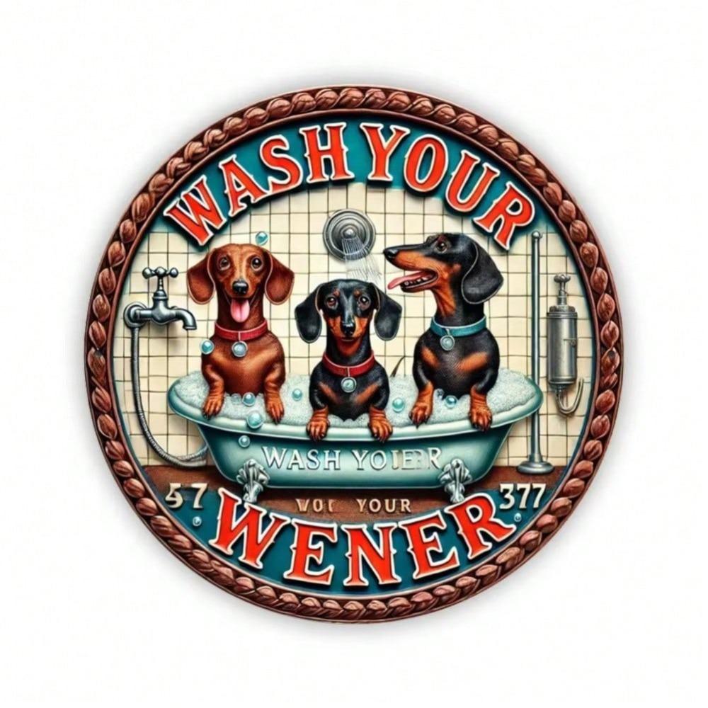 Vintage Dog Bath Metal Tin Sign Pet Lover Gift Home Decor Bathroom Art