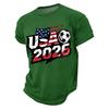 T-shirt da Uomo a Maniche Corte Girocollo Grafica Calcio USA 2026 Casual Vestibilità Larga Top per l'Uso Quotidiano