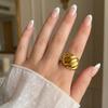 Unique Stainless Steel Pearls Flower Rings for Women Men Punk Hip Hop Geometry Irregular Finger Rings Tarnish Resistant Jewelry