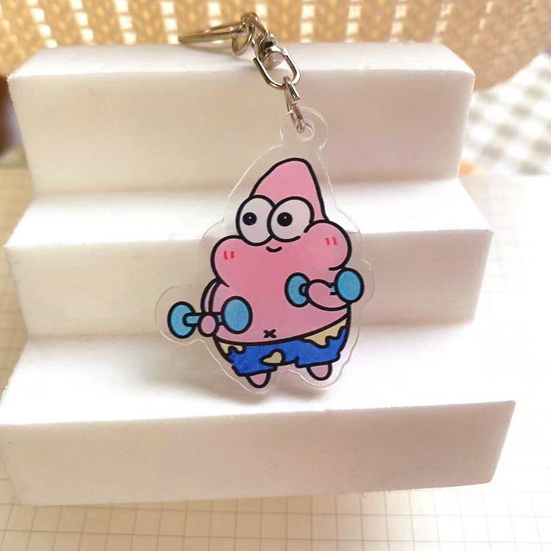 Cartoon Anime Patrick Star Acrylic Keychain - Cute Style Bag Charm Pendant