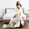 George the Curious Monkey Banana Cartoon Blanket Soft Plush Throw Blanket For Couch Chair Travel Flannel Bedspread Bed Cover