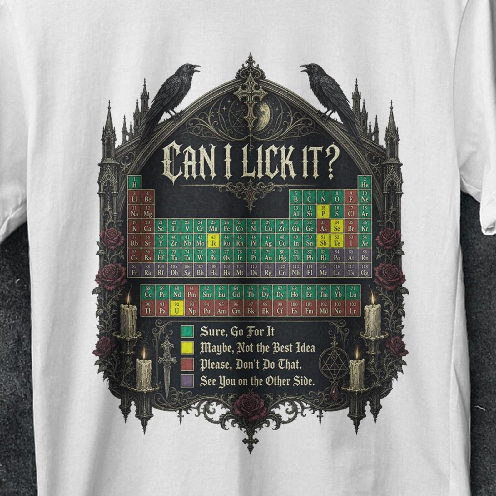Can I Lick It, Can I Lick It Shirt, ironic shirt, Element Shirt, school shirt, Funny Chemistry Shirt, scientist funny shirt, sarcastic tee S