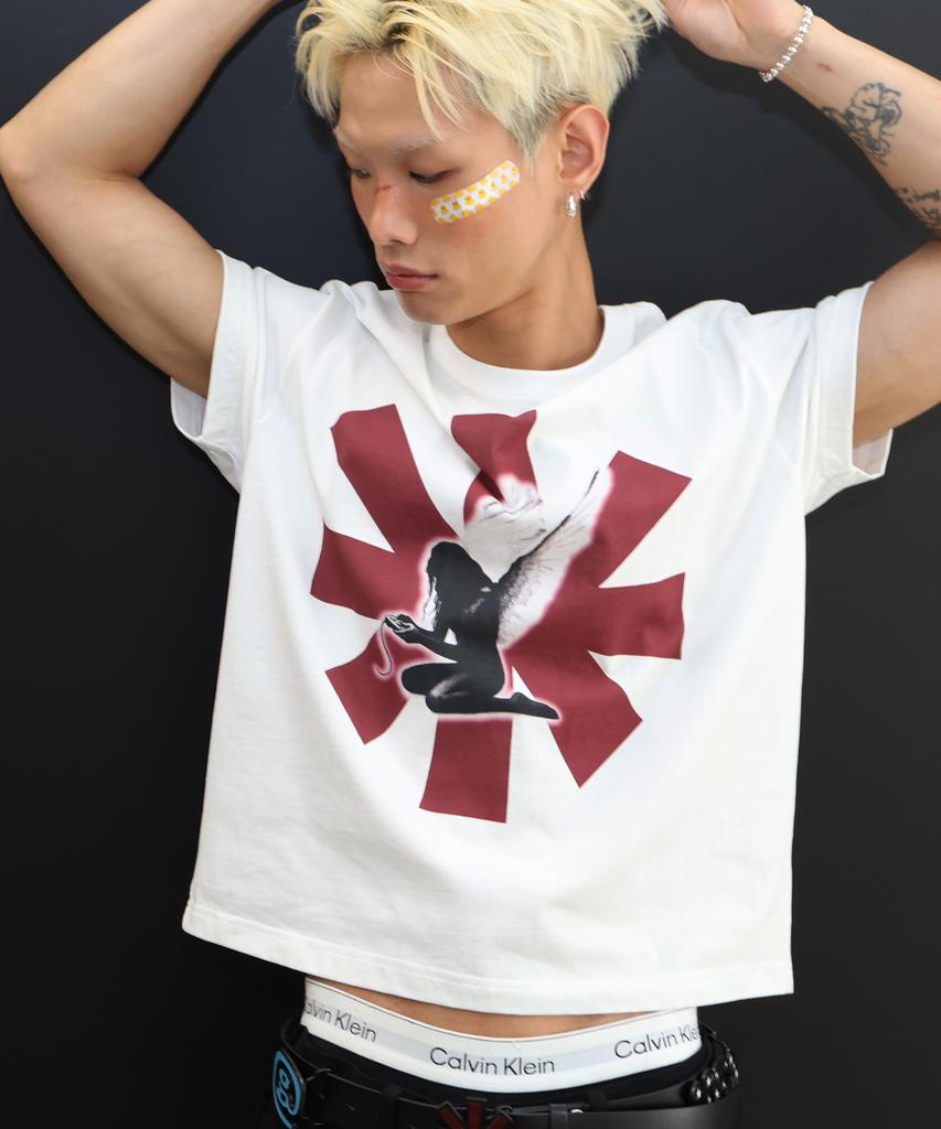 GLACK Gt175 Aster Angel Semi-Crop T-Shirt (White)