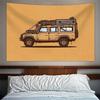 1 Pc American Camping Car Print Tapestry Background Decoration  Dormitory Bedhead Sofa Background Cloth Wall Tapestry