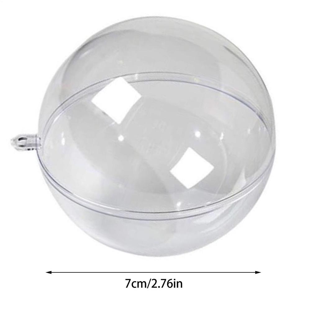 Christmas DIY Acrylic Hollow Ball Clear Balls Fillable Ornaments Ball Transparent Ball DIY Crafts for Wedding Christmas Decor