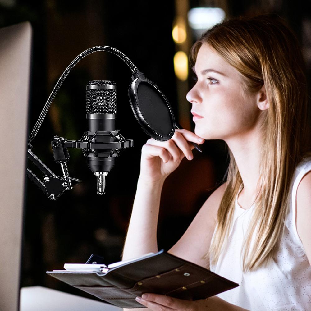 Podcast Equipment BM800 Microphone V8 Sound Card With Metal Shock Mount Filters For Video Recording Podcasting Live Broadcasting