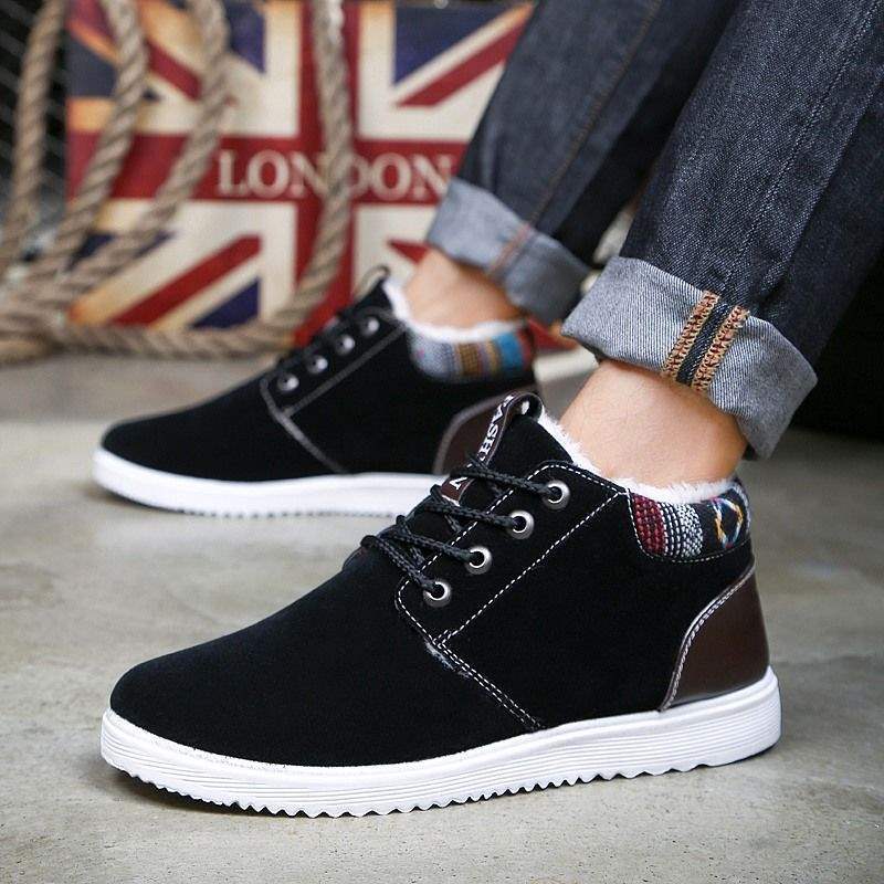 

Snow boots men s autumn high-top thermal cotton shoes youth versatile thermal cotton boots men s short boots 44