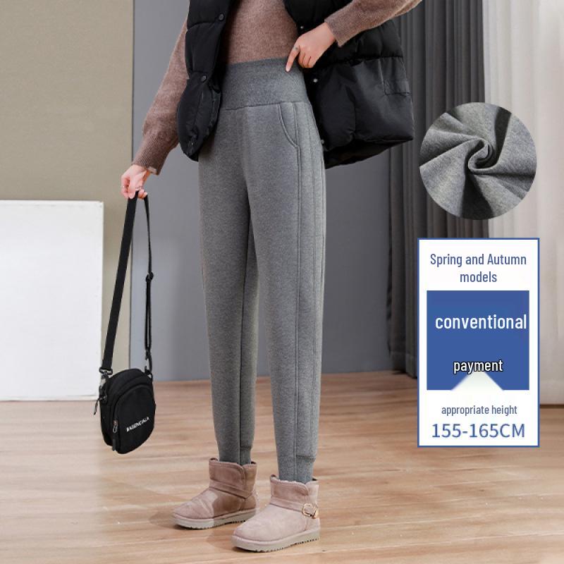 Unisex Lambswool Jogger Pants for Kids – High Waist, Thickened, Plus Velvet, Warm and Casual for Autumn and Winter.