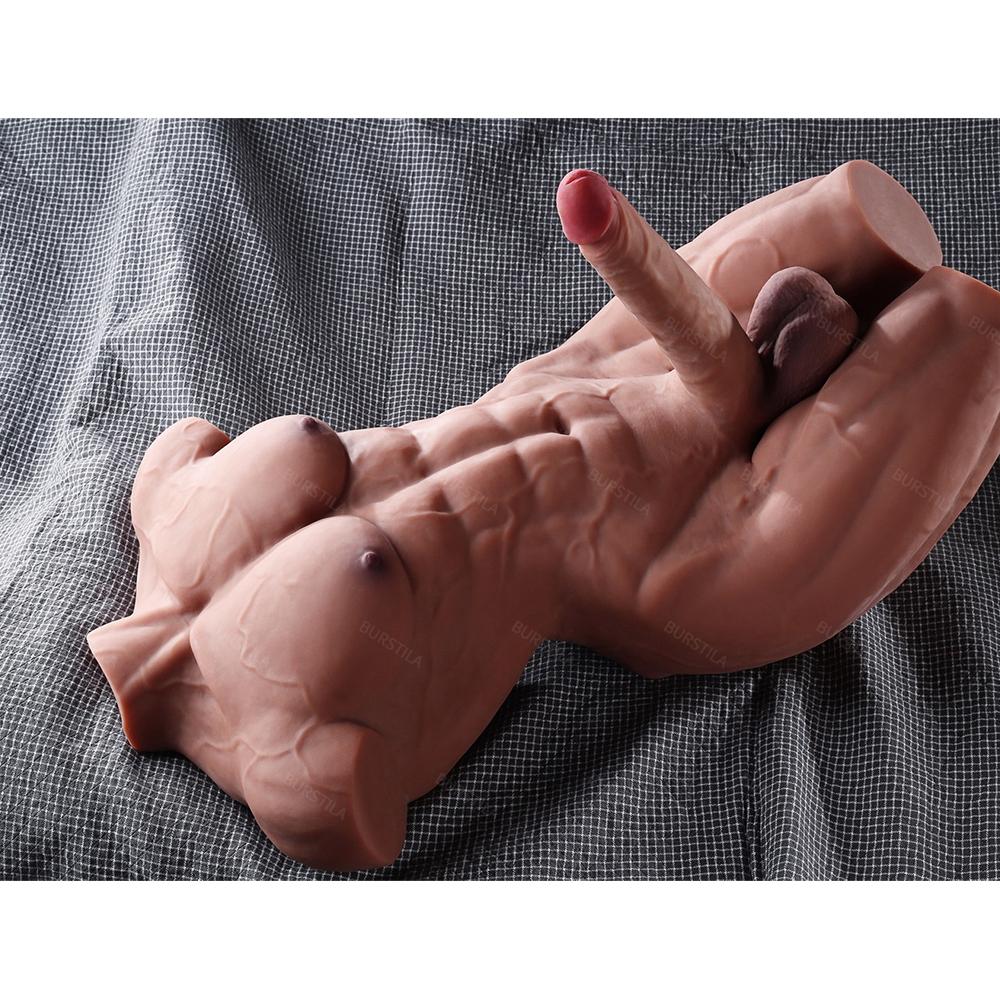 16KG Muscular Male Torso Sex Doll - Realistic 3D Body with Flexible Large Dildo & Tight Anal, Suitable for Women and Gay Couples