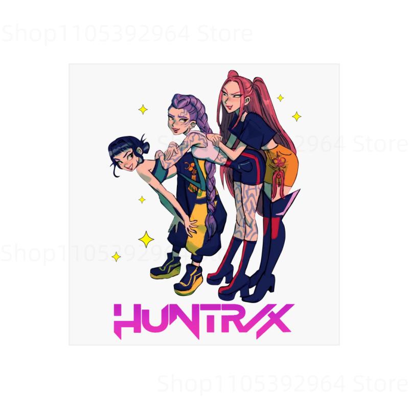 

KPop Demon Hunters Cartoon Stickers Decals DIY Clothes Backpack Decor Birthday Durable Gifts Transfer Applique Hot Thermal Sticker 5-8CM
