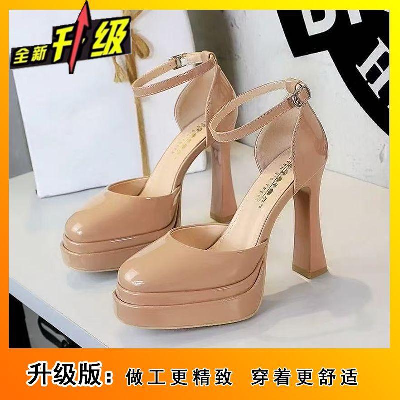 Mary Jane wedding shoes small women's single shoes new square head cute word high heels