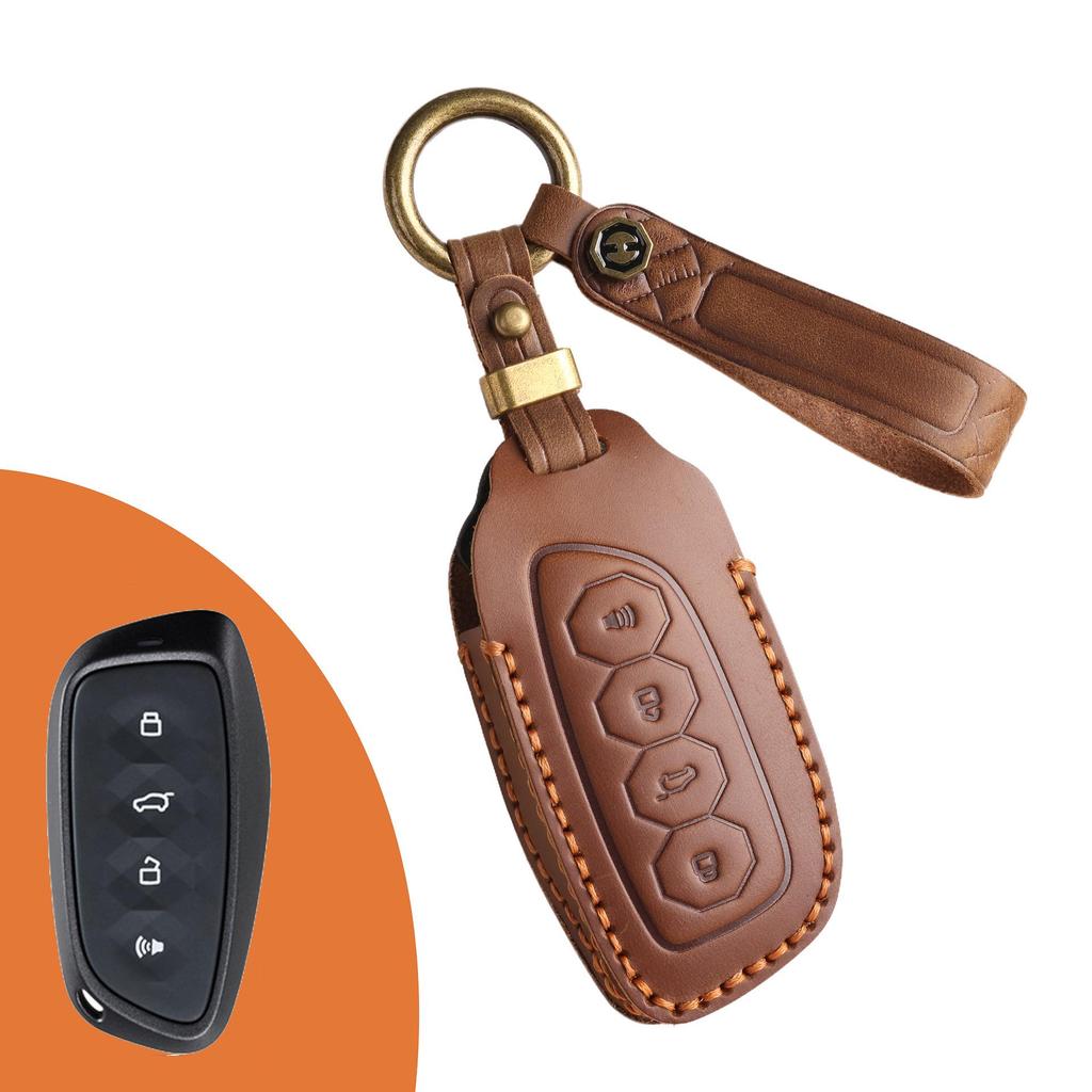 Key Cover for 2023 Haval Second Gen Big Dog, Beast 23 Models, Kugou Car Xiaolong Max, Genuine Leather