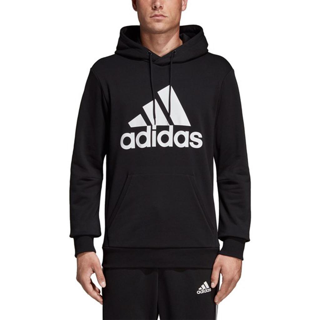 Adidas Classic Logo Pullover Hoodie Autumn International Edition Men Tops Black DQ1461
