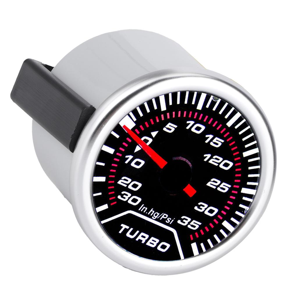 Universal Turbo Boost Gauge Vacuum Pressure Meter 35PSI Smoke Tint Lens LED Dial 52mm