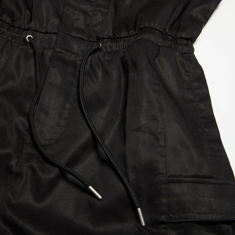 Puma Moisture-Wicking Breathable Solid Color Short Sleeve Jumpsuit Women Jumpsuits Black 624108-01