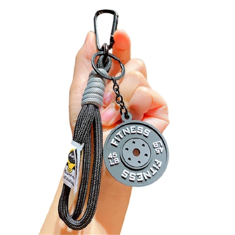 Portable Cartoon Barbell Keychain Accessory for Fitness Bag Enhancement Motivational and Practical Bag Charm