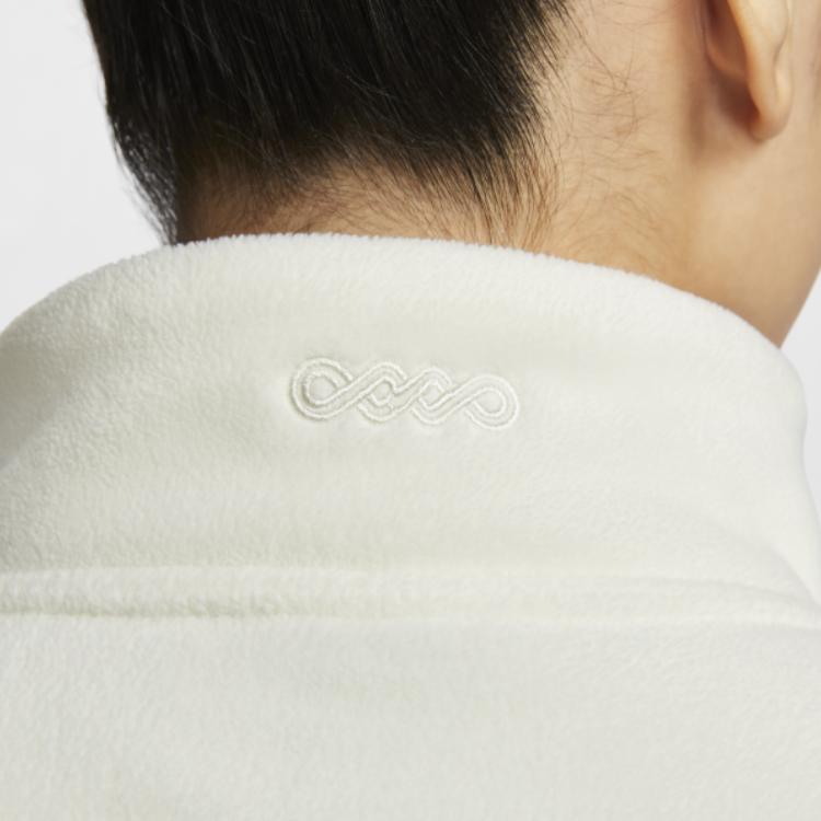 Nike Logo Sports Casual Pullover Long Sleeve Half Zip Sweatshirt Women Sweatshirt White HV8465133