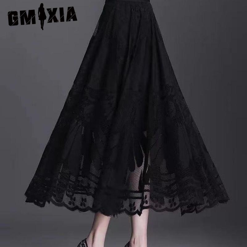 

GMXIA Женская Модная Повседневная Однотонная Юбка с Принтом на Лето Весну S чёрный