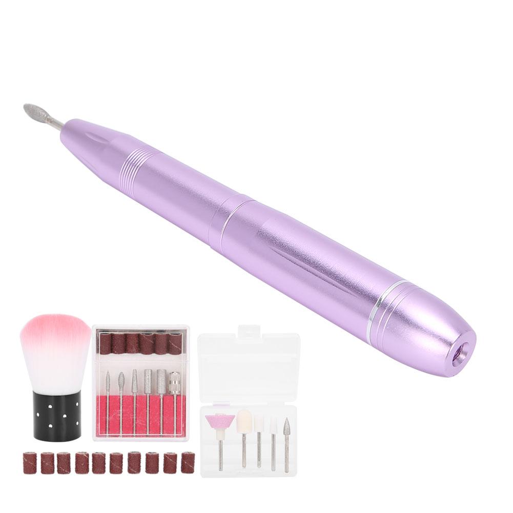 Nail Drill Pen Electric Nail Grinder Polisher Kit Portable Polishing Manicure ToolPink