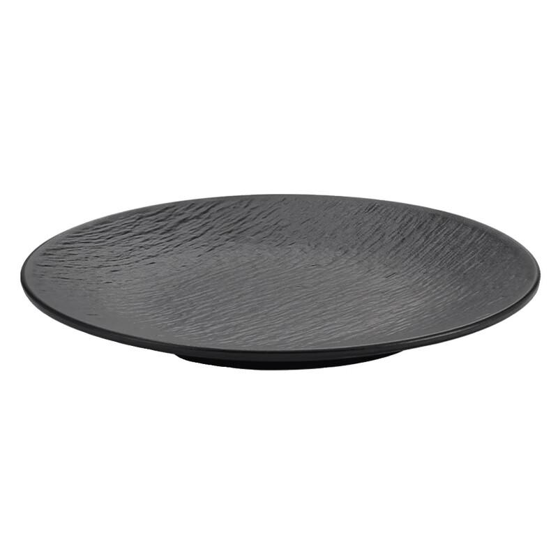 Morona Japanese Style Black Melamine Round Dinner Plates (2-Pack)