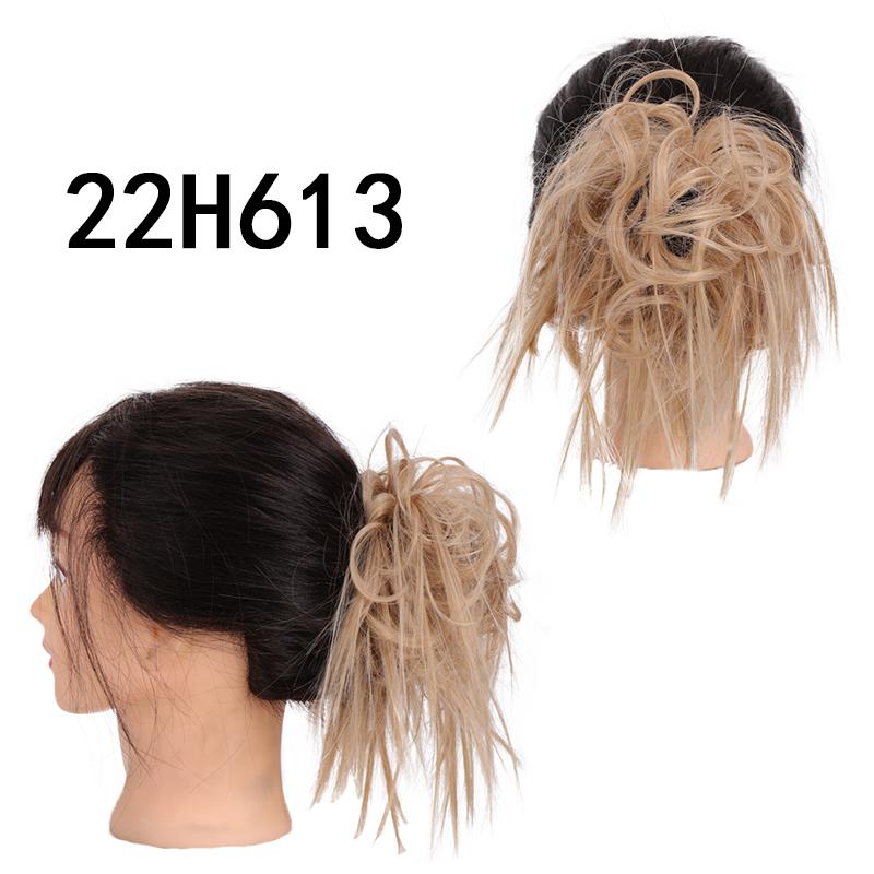 Synthetic Hair Chignons Messy Scrunchies Elastic Band Hair Bun Straight Updo Hairpiece Hair Extension for Women
