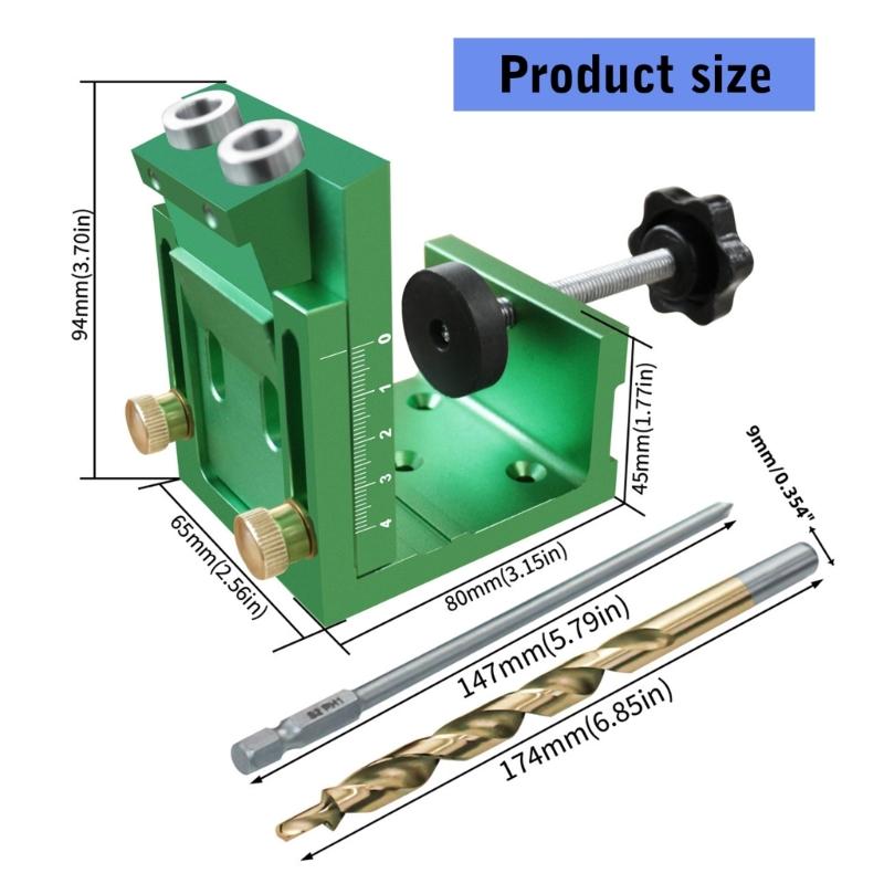 Precise Scale Pocket Hole Drilling System Pocket Hole Jig Set Containing Wrench Plugs for Accurate Drilling Easy To Use