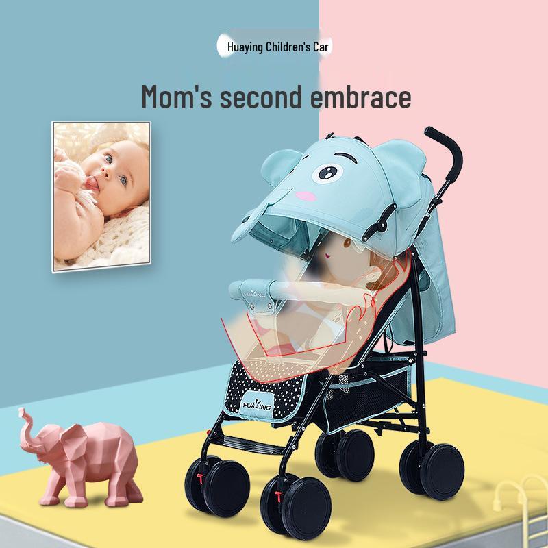 Cartoon Elephant Dual-Use Baby Stroller - Adjustable, Portable, and Safe for Winter and Summer