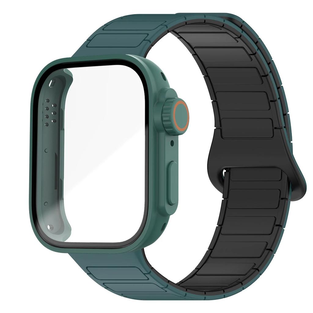 Case+Magnetic Sport Band for Huawei Watch Fit 3 Bracelet Anti Sweat Soft Silicone Wristband Breathable Dual Color Strap