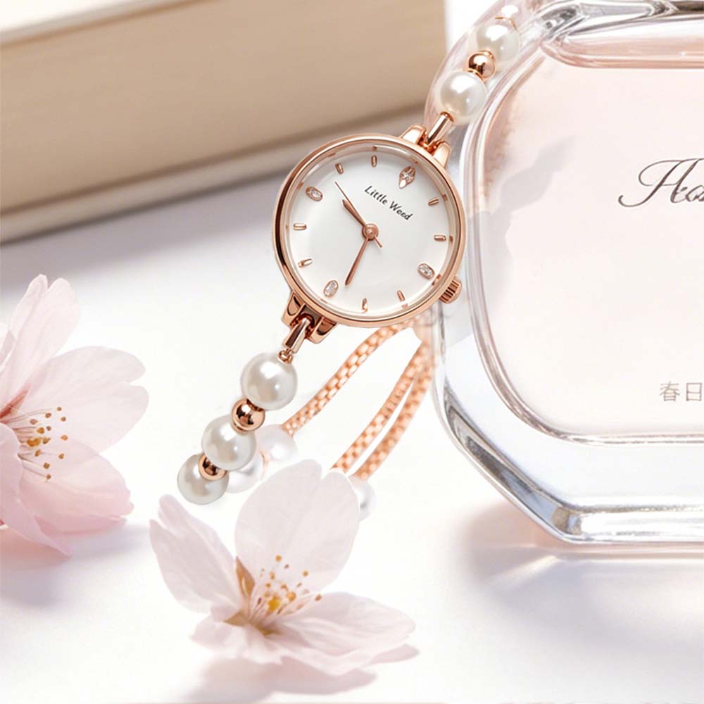 Little Wood New Luxury Pearl Bracelet Watch High-End Women's Watch Instagram-Style Women's Quartz Watch Gift watches for woman